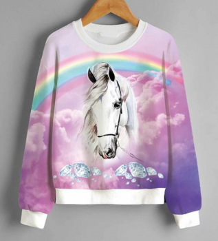 Pferd Regenbogen Sweater