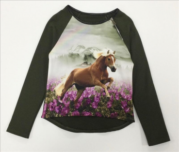 Pferd auf Blumenwiese Langarmshirt
