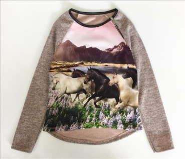 Pferde Langarmshirt rosa