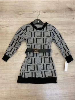 Kleid Grafik mit Gürtel