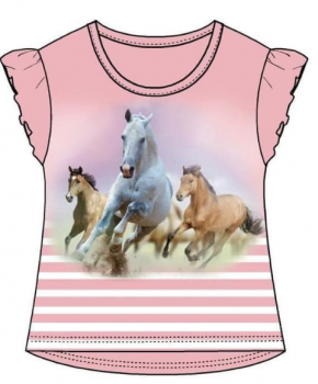 Pferde T-Shirt mit Flügelärmel