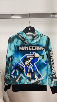 Minecraft Hoodie blau