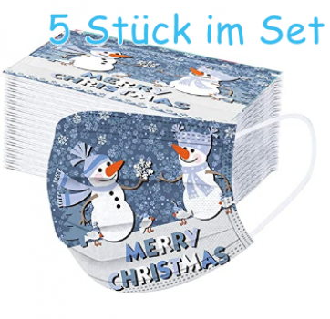 Einmal-Mundschutz Schneemann 5 Stück