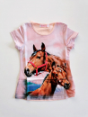 Squared & Cubed Shirt Pferd mit Fohlen rosa